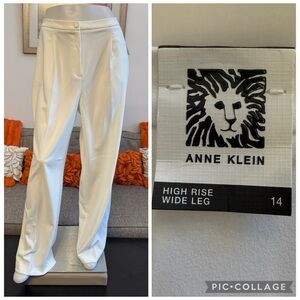 ❣️🆕Anne Klein Ivory Wide Leg High Rise Trouser / Dress Pants $89 MSRP❣️
